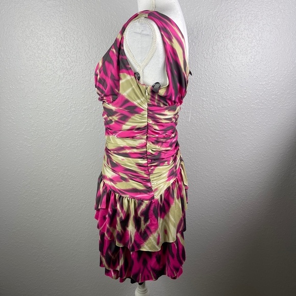 NWT BEBE  IKAT print drape dress Medium - Picture 4 of 10